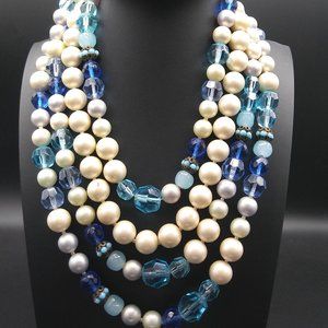 De Mario Vintage 4 Strand Faux Pearl Necklace